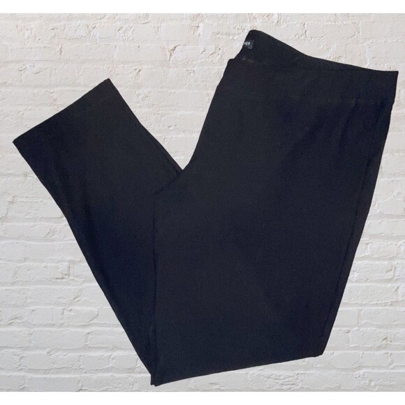Eileen Fisher SYSTEM Crepe Ankle Pants Size SM Black Washable Stretch Pull On - Picture 1 of 4